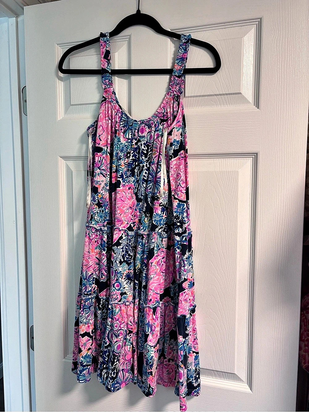 Lilly Pulitzer Floral Mini Dress in Pink & Blue Size Medium